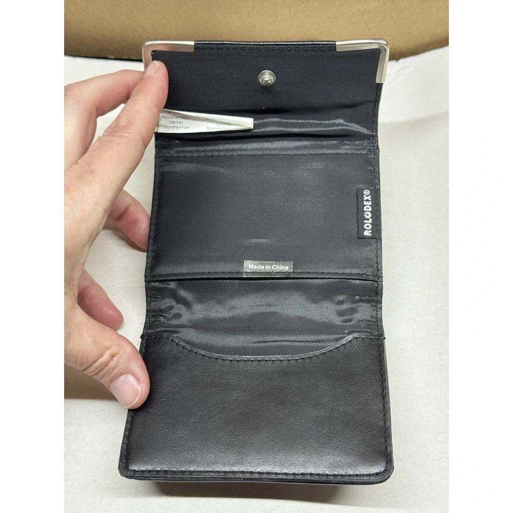 Rolodex‎ Business Card Holder Case Black Folding Organizer Wallet Portable